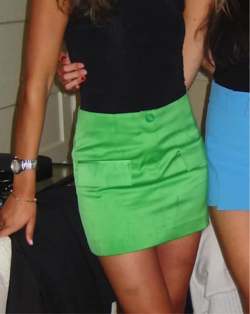 Satin Green Skirt - Image 1