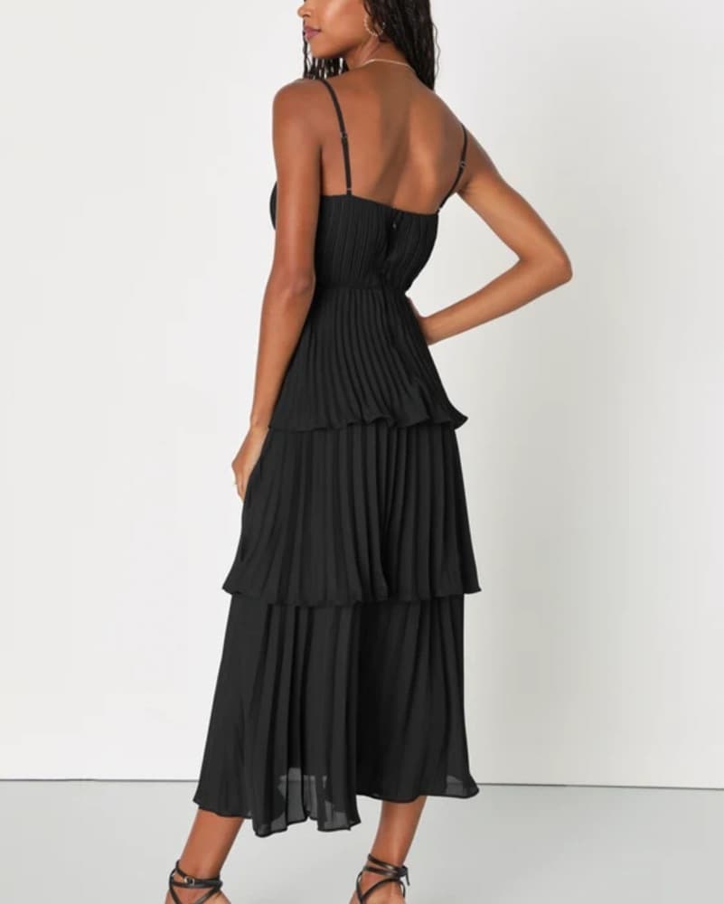 Lulus Tiered Black Ruffle Dress  - Image 2