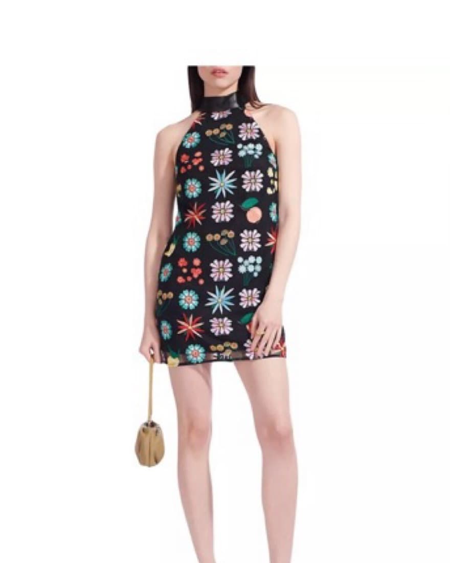 Staud Embroidered Shift Dress - Image 1