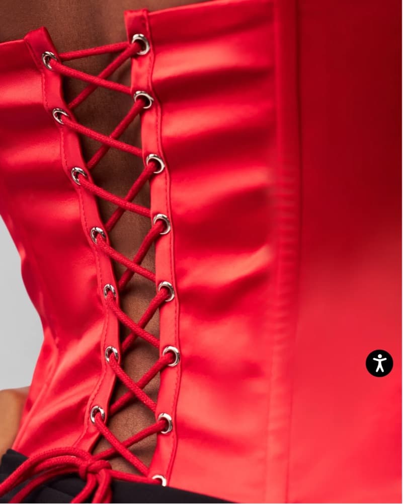 Guizio Satin red corset top - Image 3