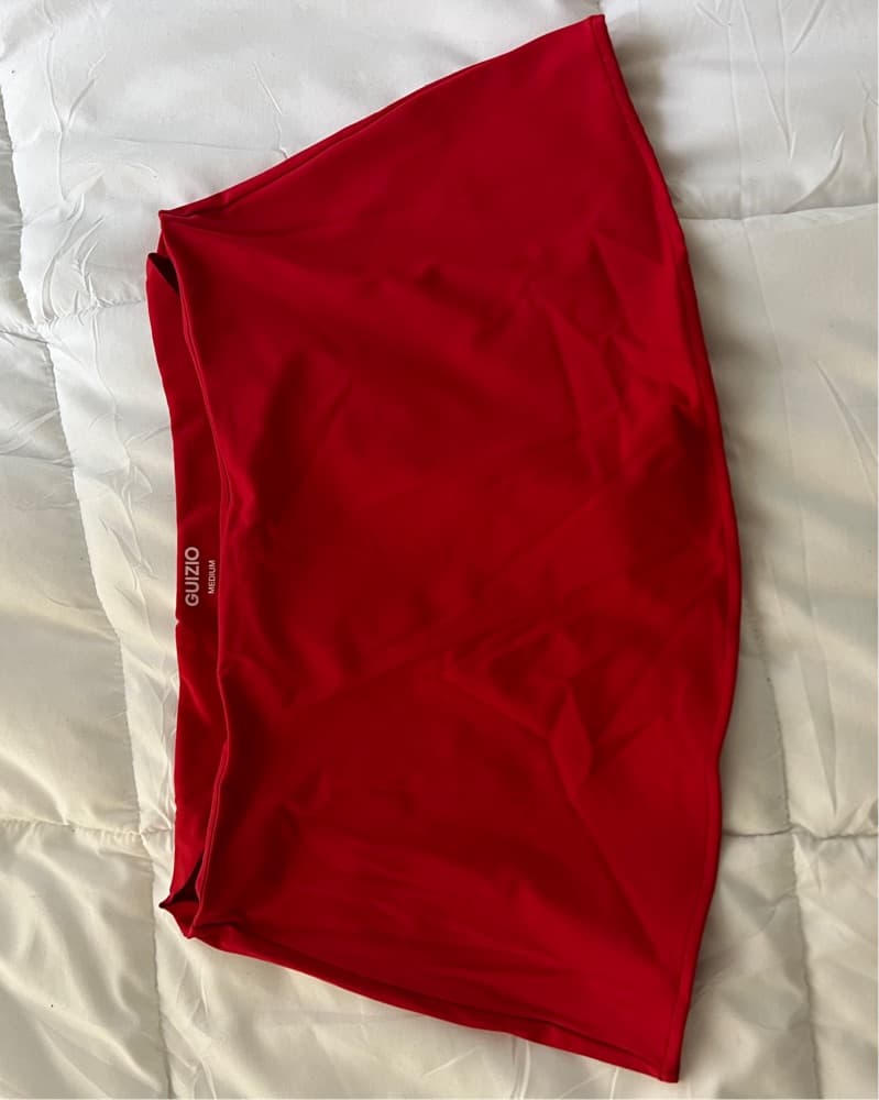 Red Guizio Micro Mini Strecth Skirt - Image 2