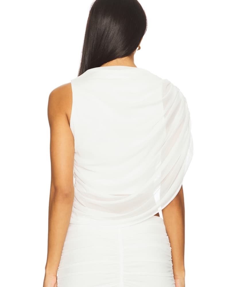 Amanda Uprichard White Cape Top xs - Image 4