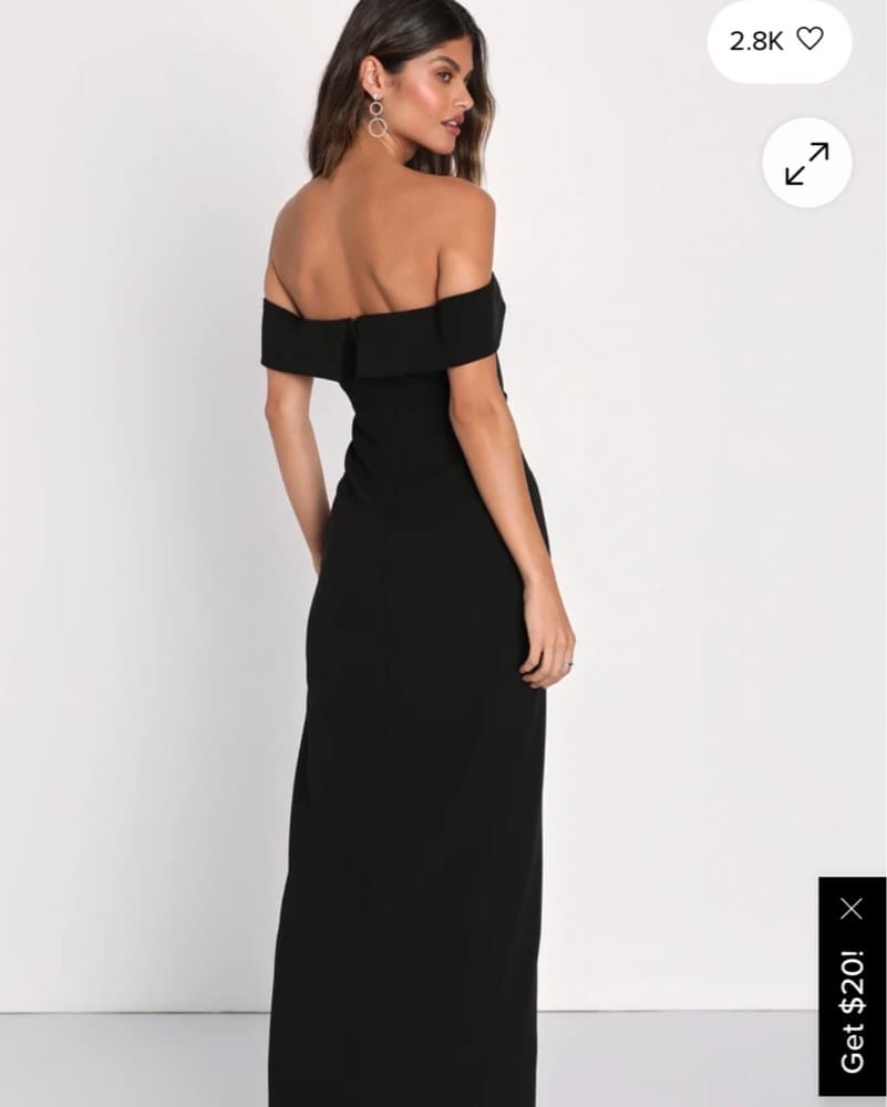 Lulus Black Off-the-Shoulder Maxi Dress - Image 2