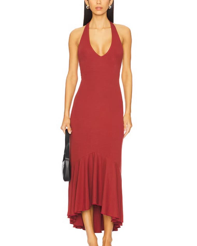 Red Free People Midi Halter Dress - Image 1