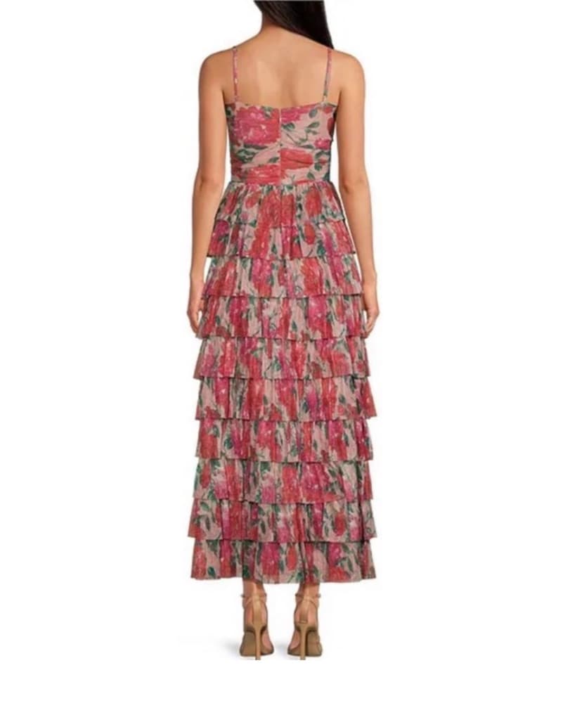 Gianni Bini Floral Metallic Dress  - Image 4