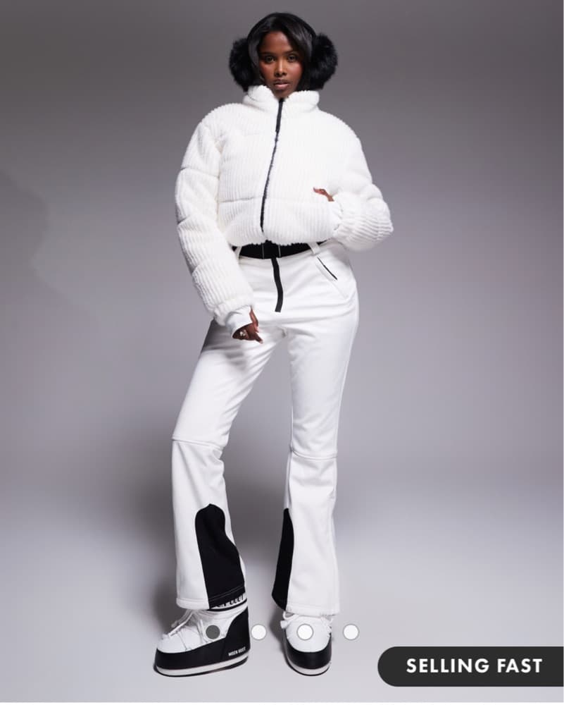White Fur Jacket Ski Suit - Image 1