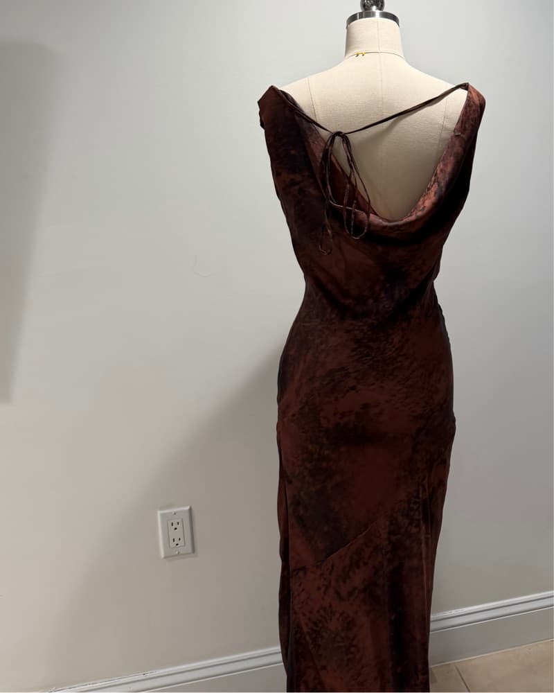 Rich Velvet Cowl Neck Gown - Image 3
