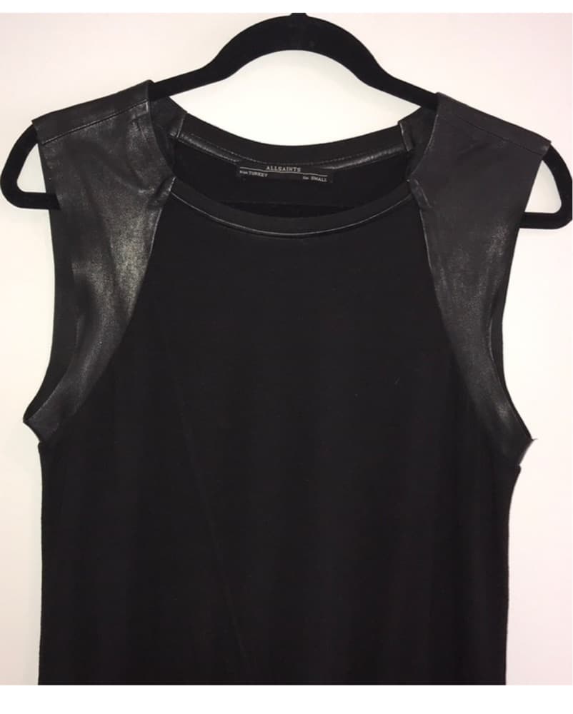 All Saints Petra Leather Shoulder Dress  - Image 4