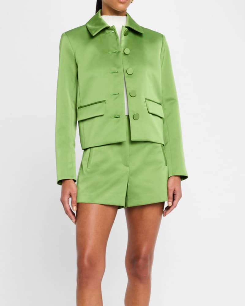 Veronica Beard Satin Cropped Jacket - Image 4