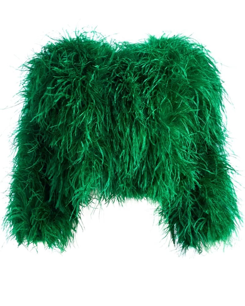 Green Feathered Jacket - Image 5