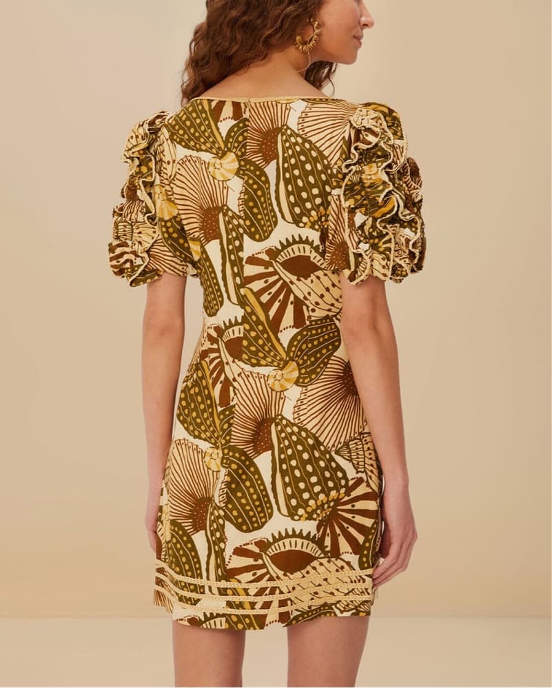 Farm Rio Sand Shell Mix Mini Dress - Image 3