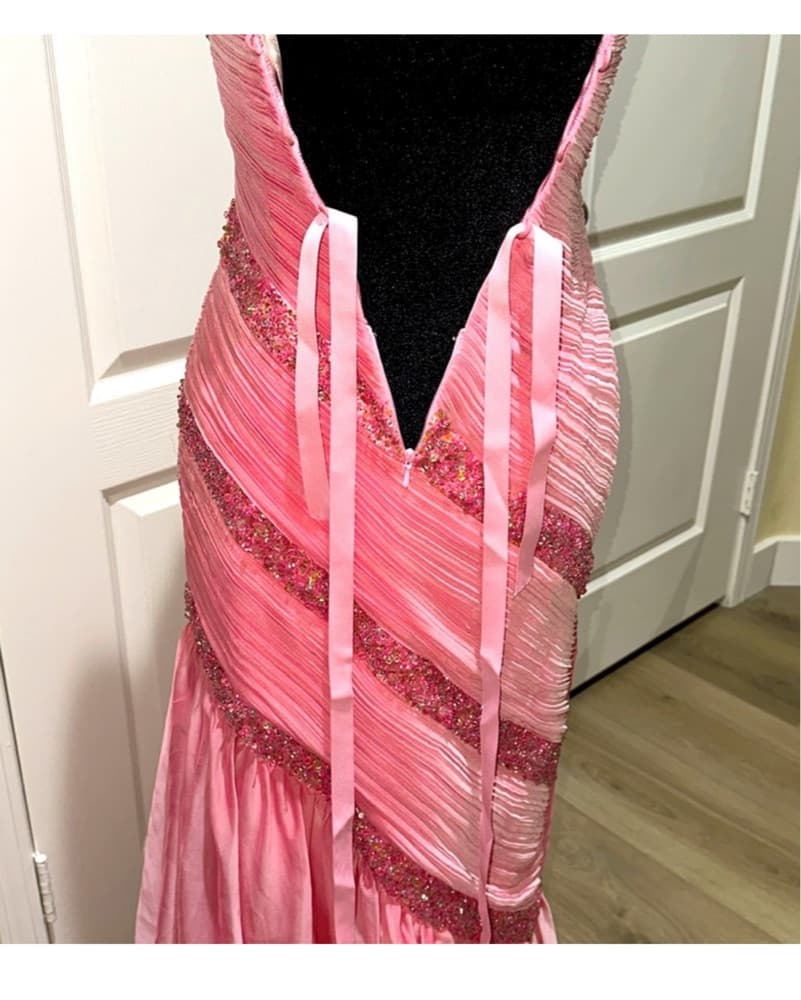 Vibrant Fuchsia Ruched Gown - Image 3