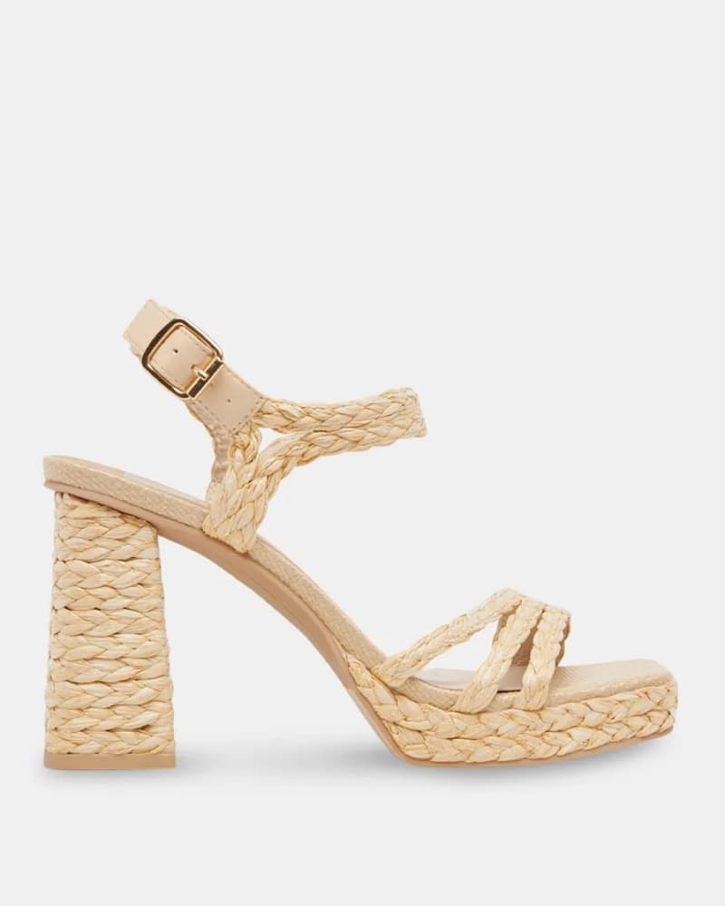 Dolce Vita Alysia Natural Raffia Heels - Image 1