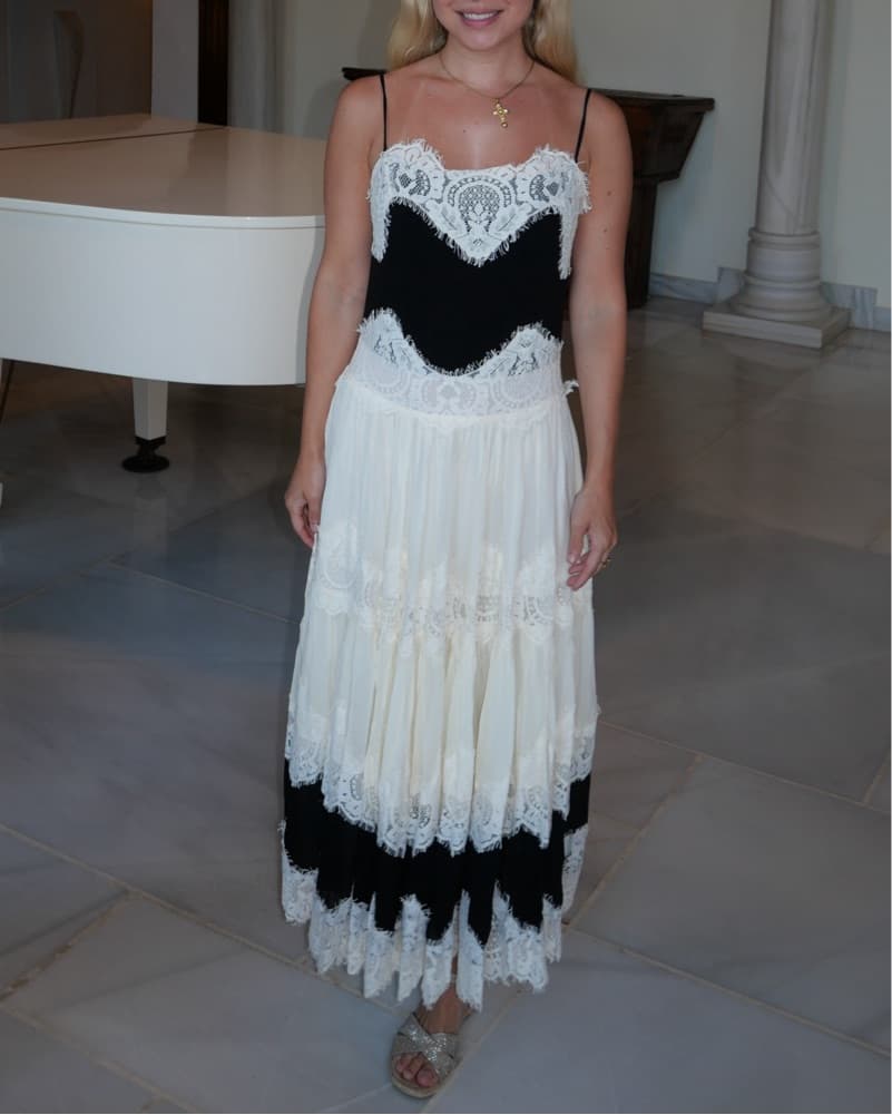 Black And White Lace Dress  - Image 2