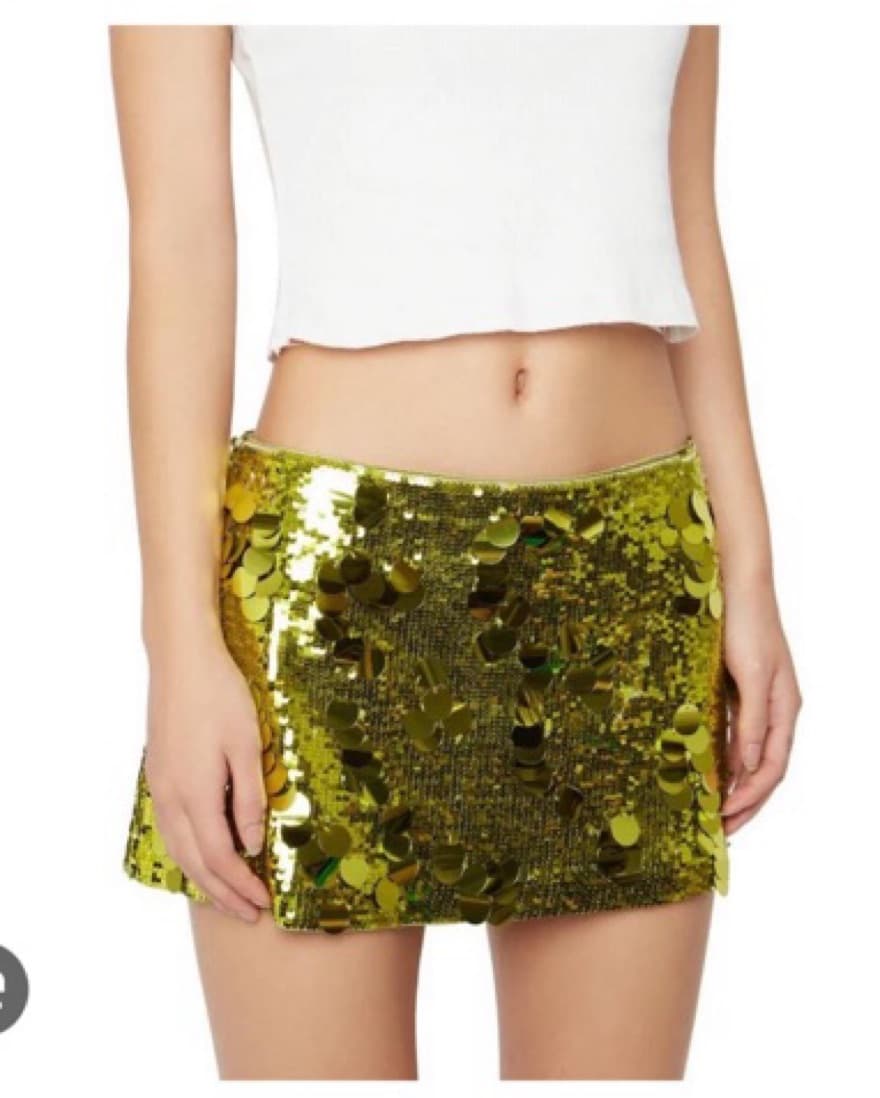 ($168) Danielle Guizio Green Low Rise Paillette Mini Skirt - Image 1
