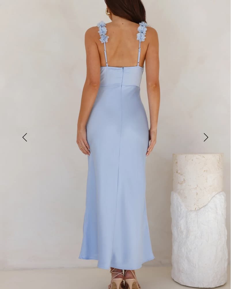 Light Blue Satin Dress - Image 2