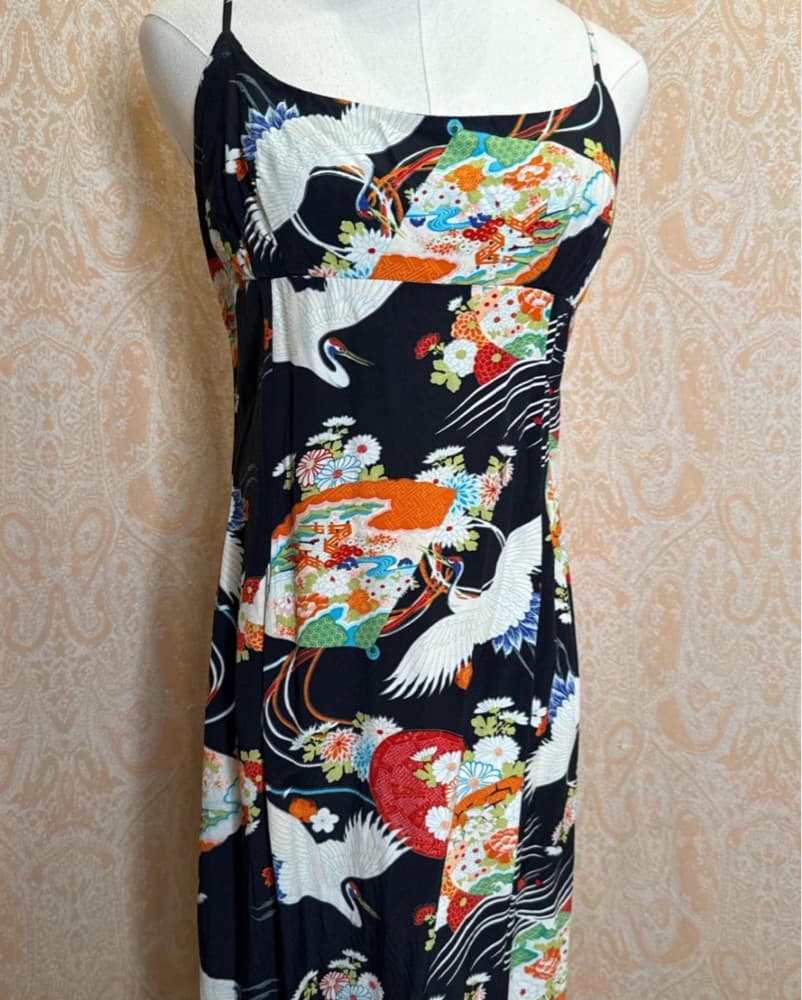 Asymmetric Hem Floral Print Midi Dress - Image 4