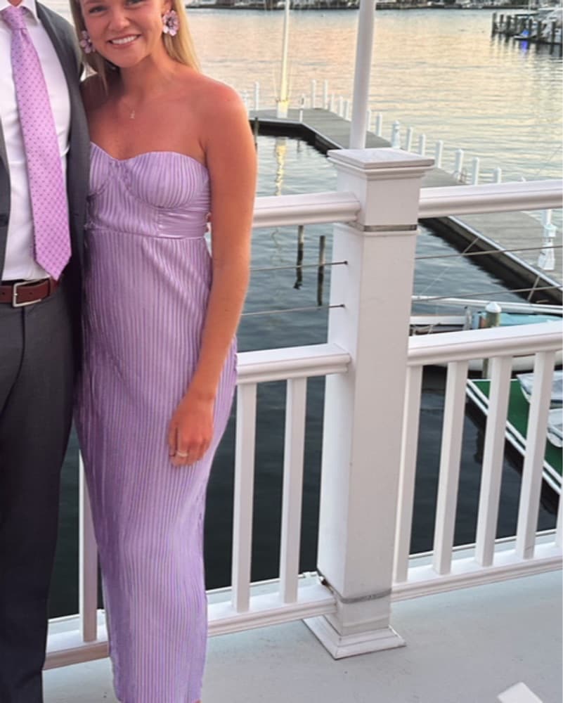 Purple Strapless Maxi Dress - Image 1