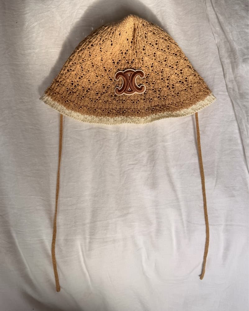 Celine Knitted Triomphe Motif Bucket Hat - Image 1