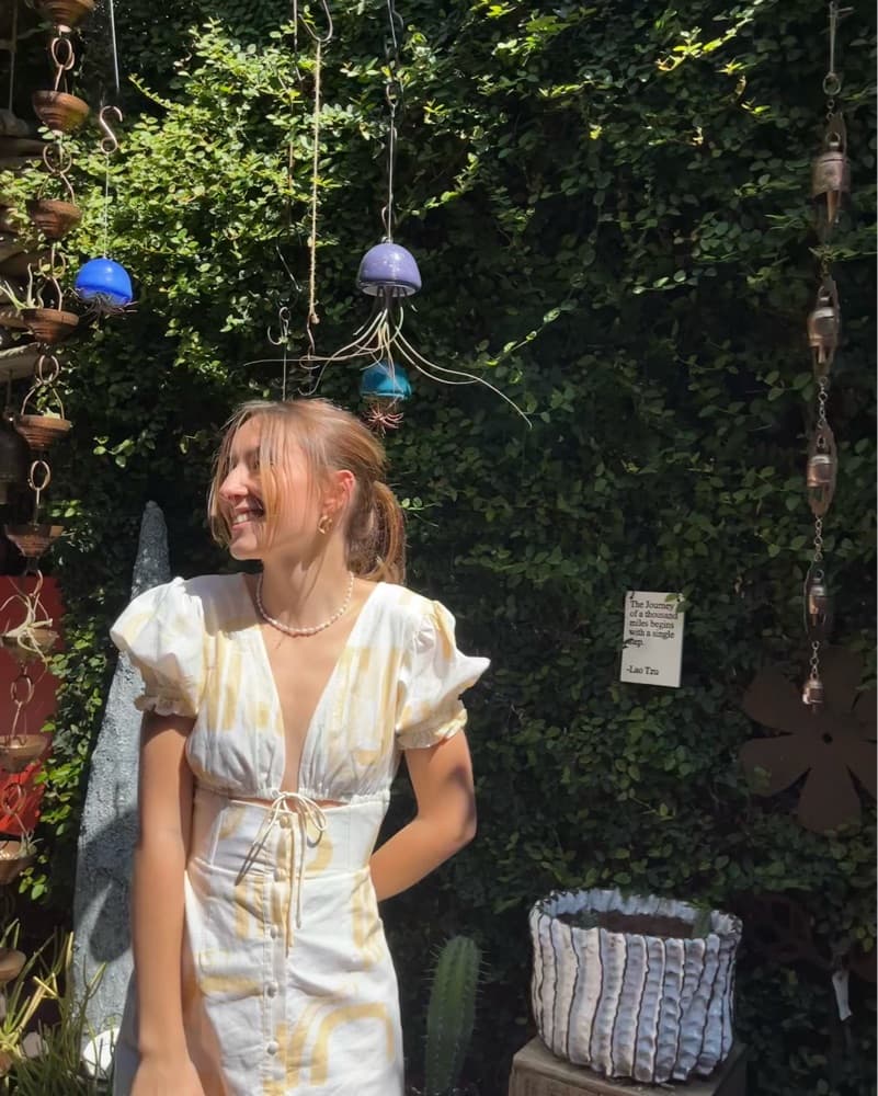 Breezy Yellow Floral Midi Dress - Image 3