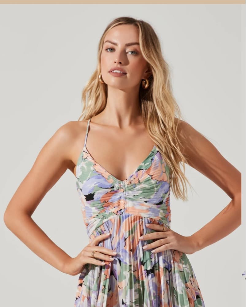 ASTR the Label Floral Plisse Midi Dress - Image 2