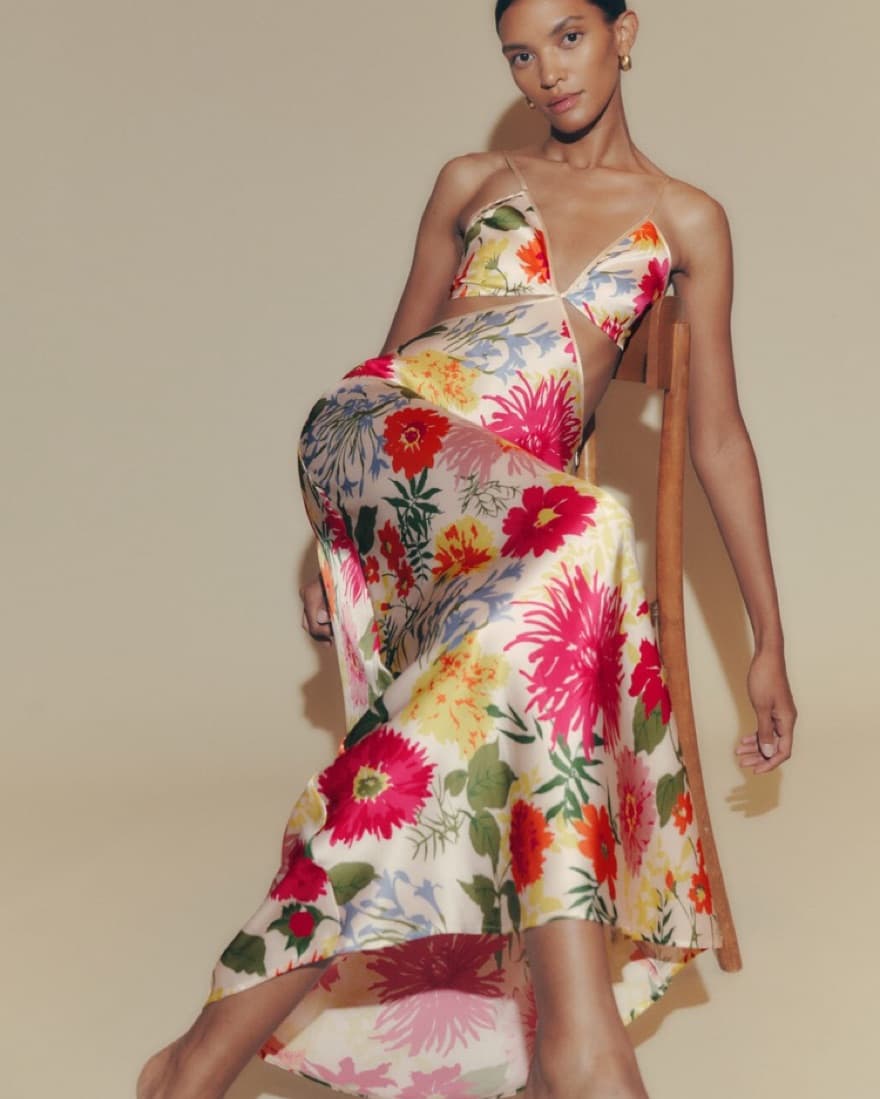 Reformation Poppies Silk Dress Floral - Image 1
