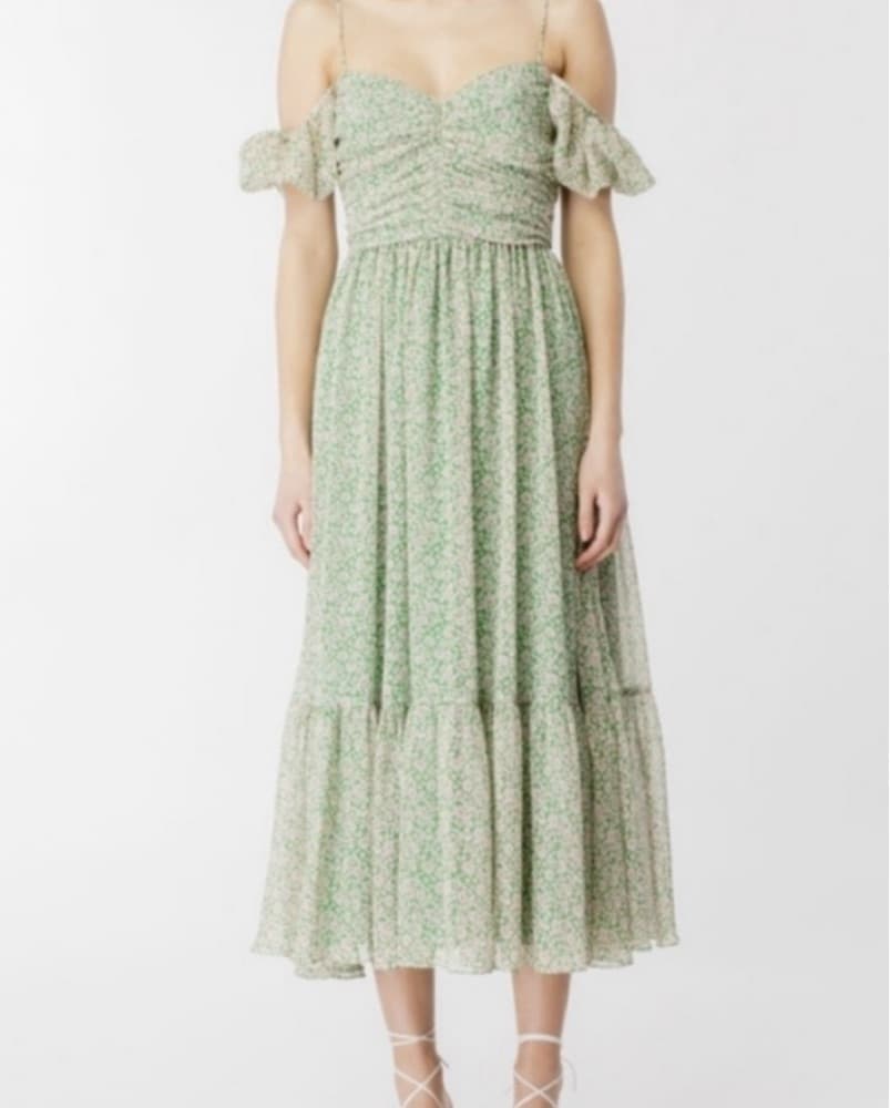 Bardot Floral Off The Shoulder Midi Dres - Image 2