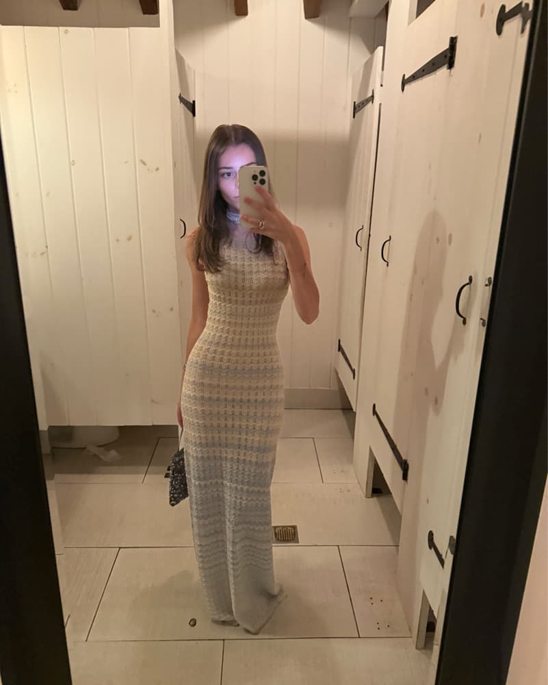 Sandro - Zade chevron-knit maxi dress - Image 1