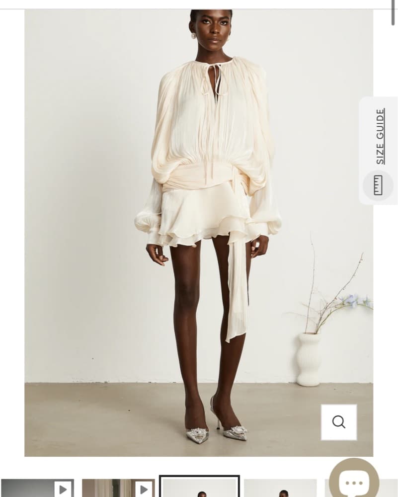Eugénie Neutral Fully Pleated Ruffled Mi - Image 3