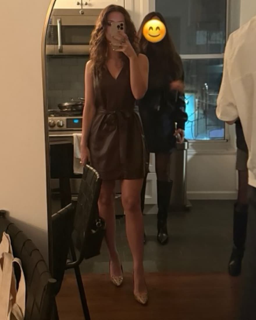 Leather Mini Dress - Image 4