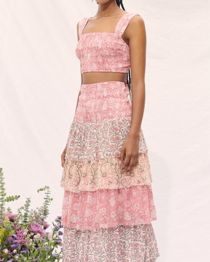 Elegant Pink Floral Tiered Set - Image 2