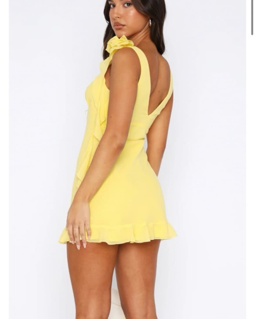 White Fox Yellow Mini Dress - Image 3