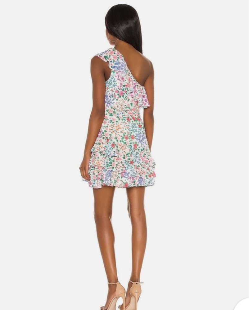 Vibrant Floral One-Shoulder Dress - Image 2