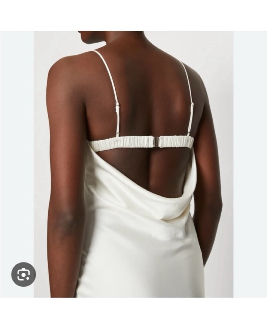 Abercrom WHITE Satin Cowl Back Slip Midi - Image 6