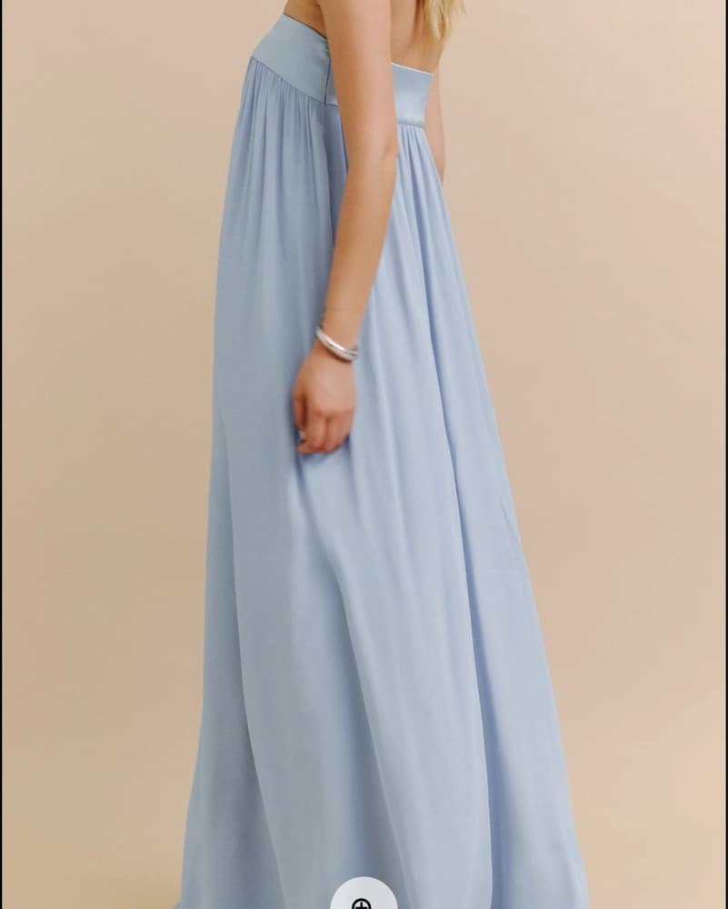 Blue Strapless Reformation Dress  - Image 3