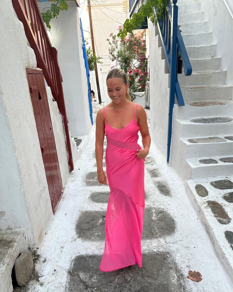 French Connection Pink Satin Slip Dress - Image 1