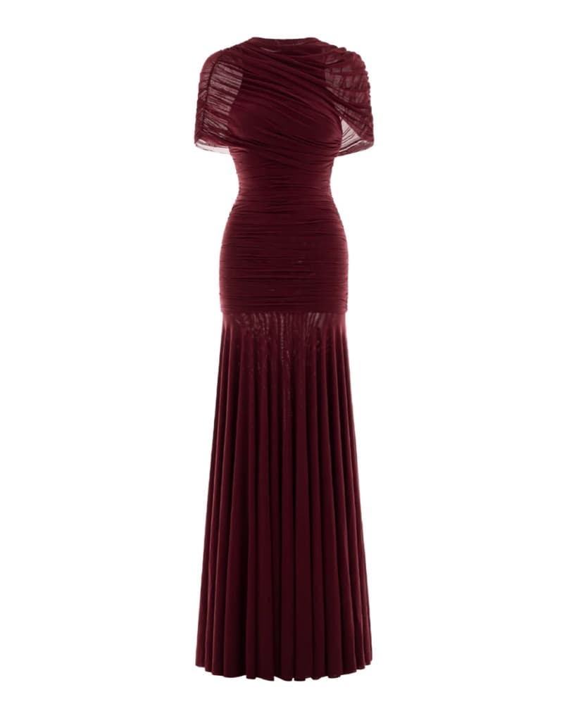 One Shoulder Ruched Gown - Image 1
