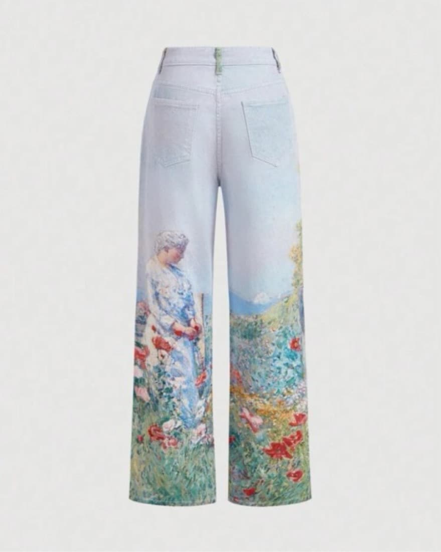 Floral Watercolor Jeans - Image 2