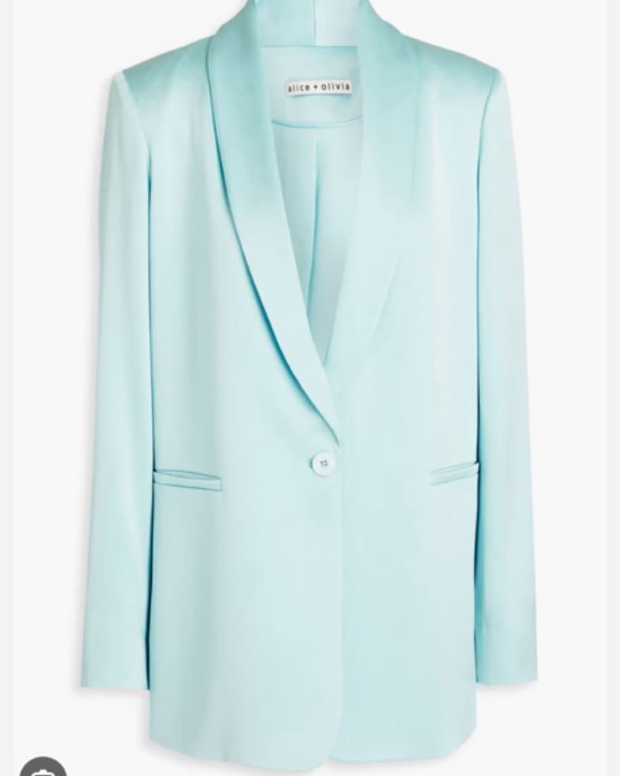 alice + olivia satin blue blazer - Image 2