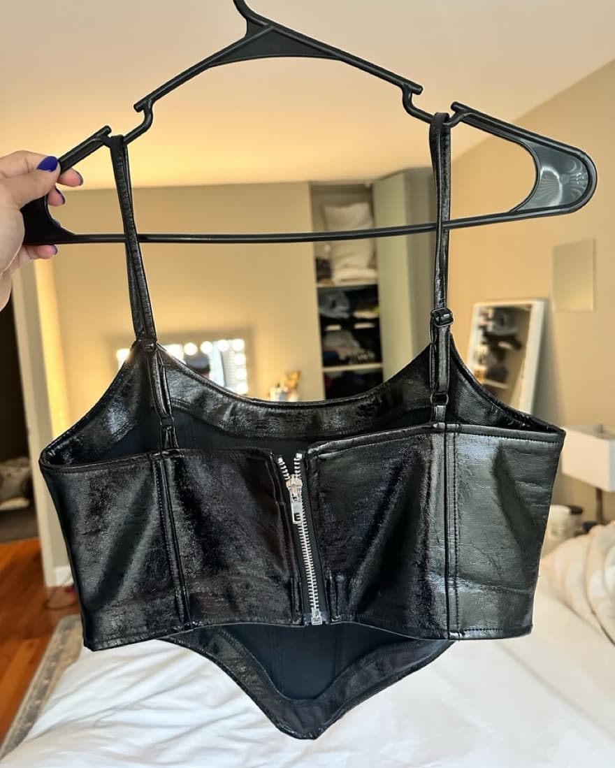 Black Leather Corset Top - Image 3