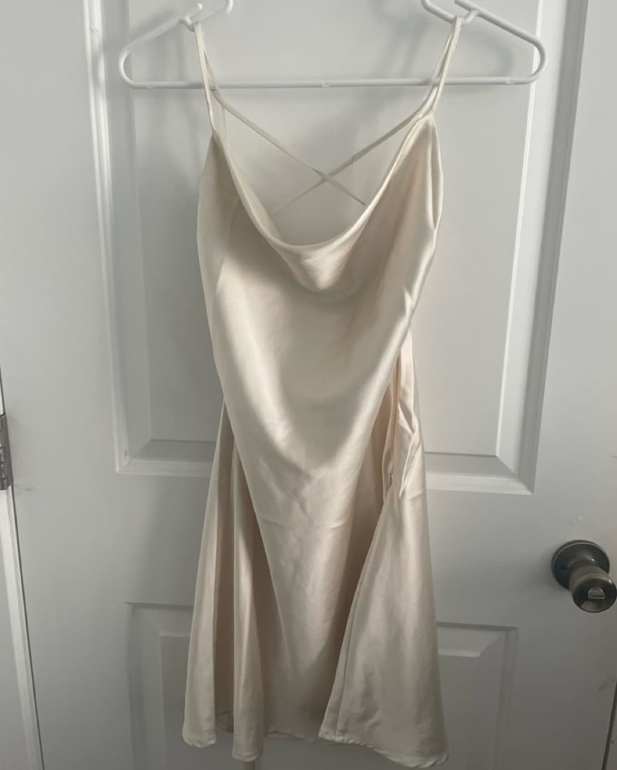 Cowl Neck Mini Slip Dress - Image 1