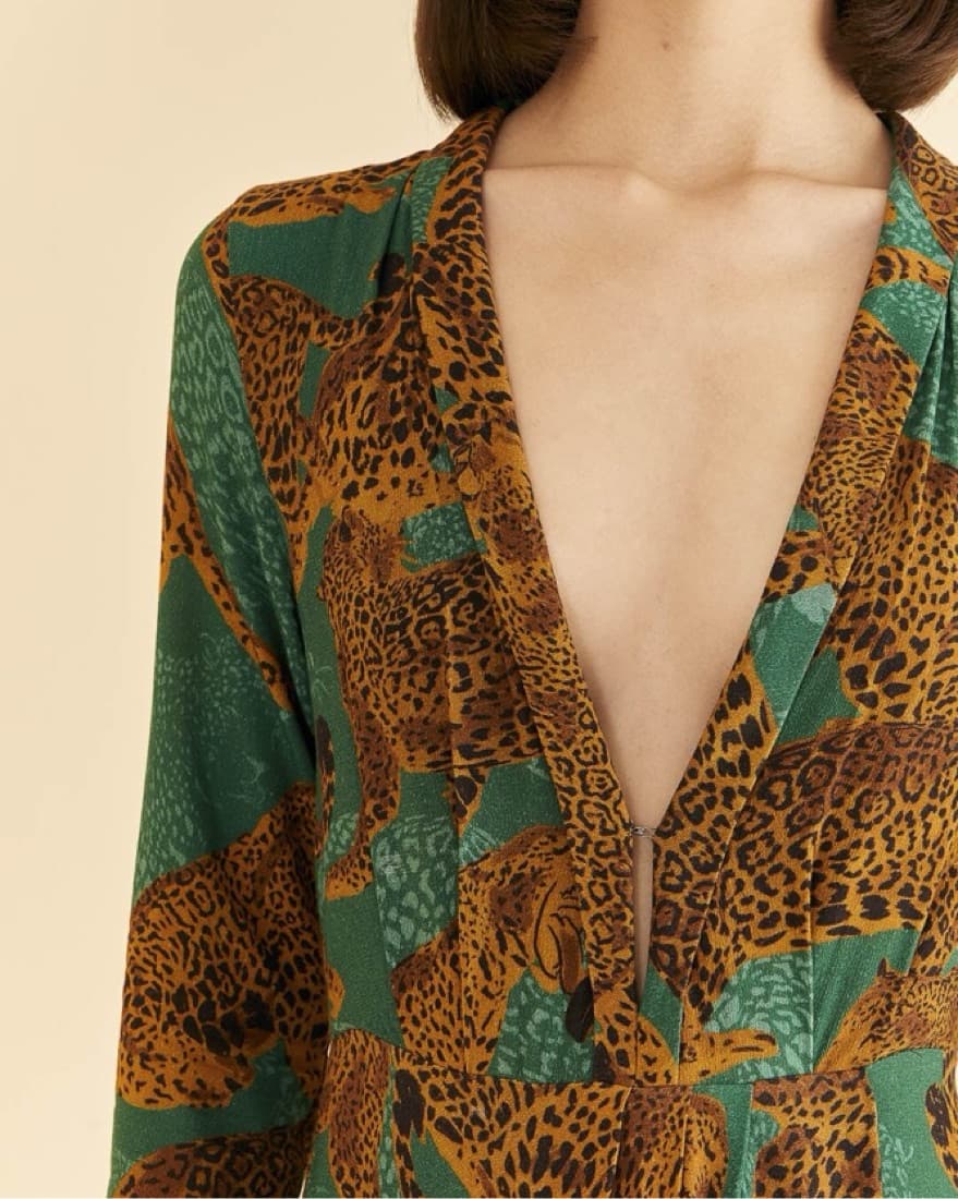 Farm Rio Green Leopards Maxi Dress - Image 4