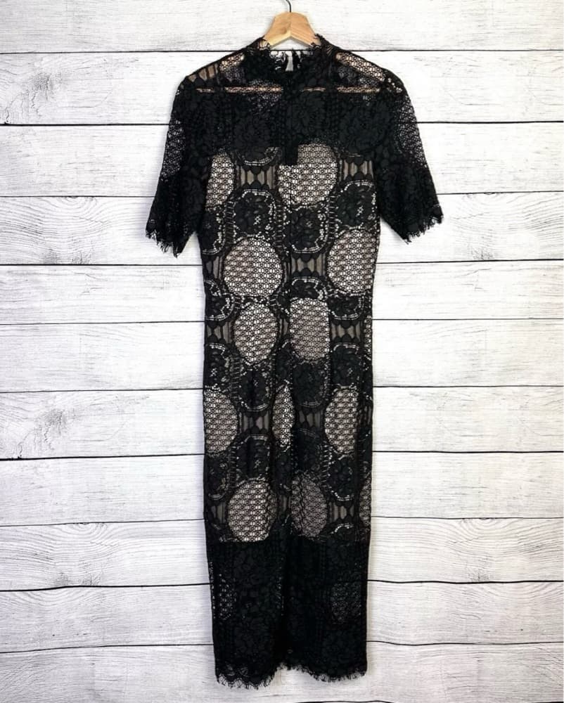 Alexia Admor Black Lace Midi Dress - Image 4