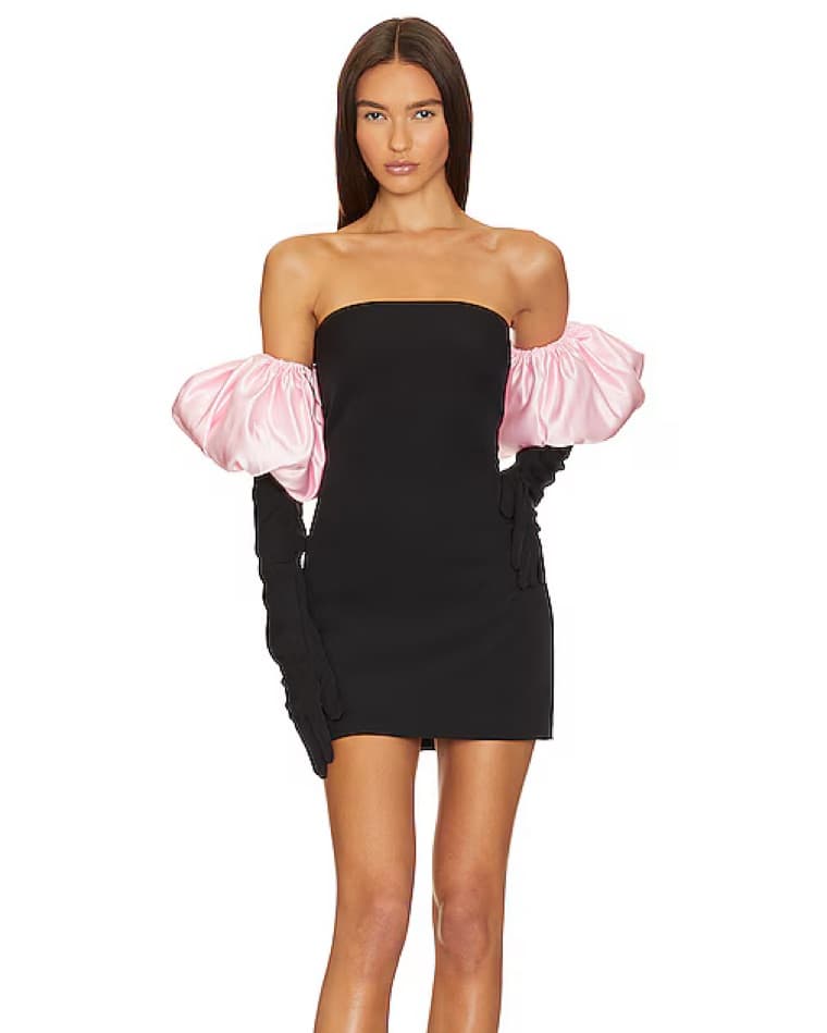 Black Dress With Pink Accent - Image 1