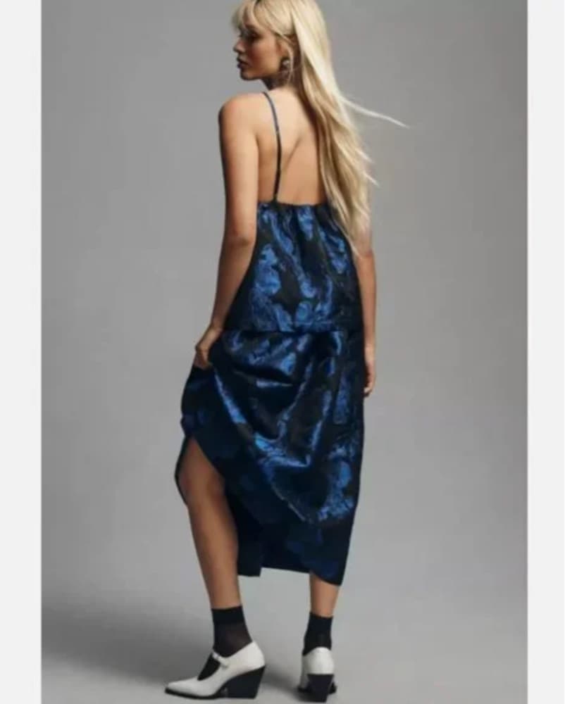 Anthropologie Jacquard Floral Midi Dress - Image 2