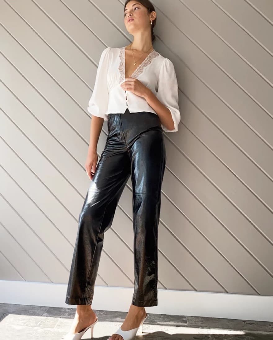 Aritzia Vintage-Inspired Plunge Blouse - Image 3