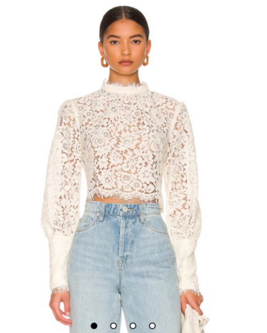 Bardot, Georgia Lace Top in Oyster - Image 1