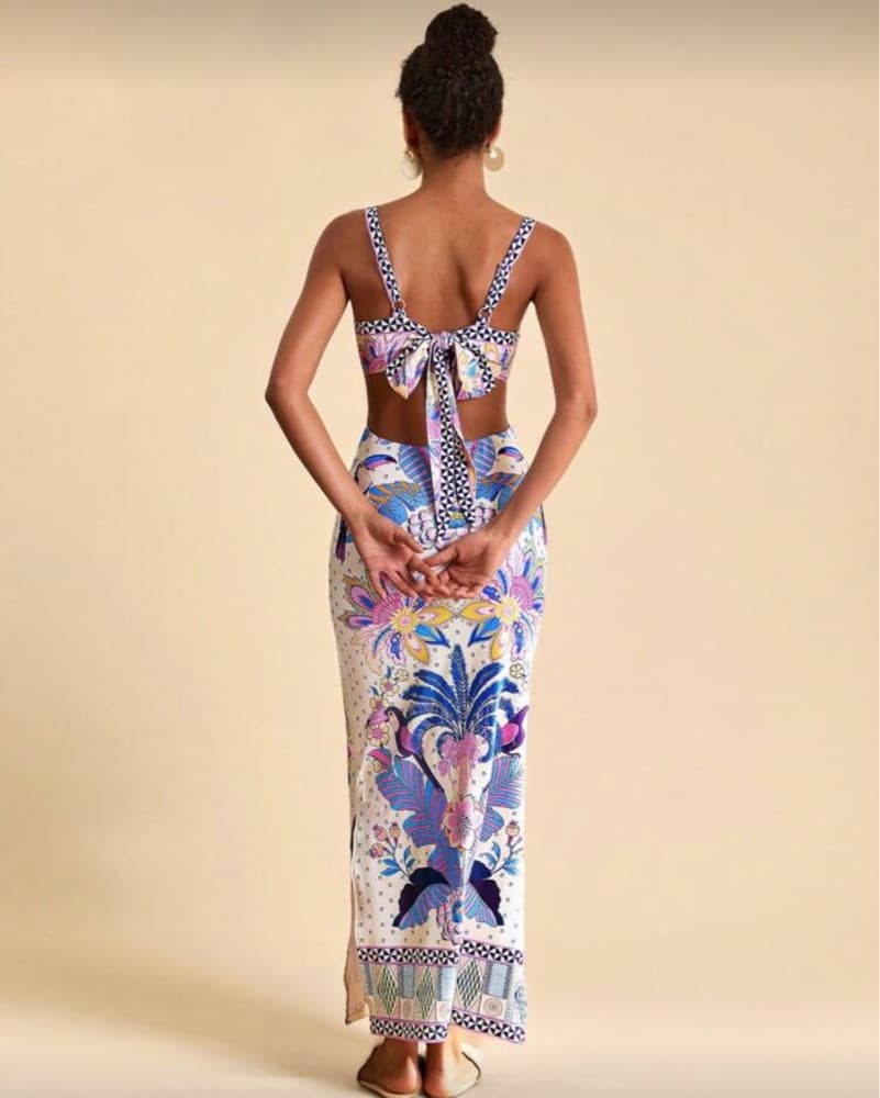 Vibrant Tropical Print Maxi Dress - Image 2