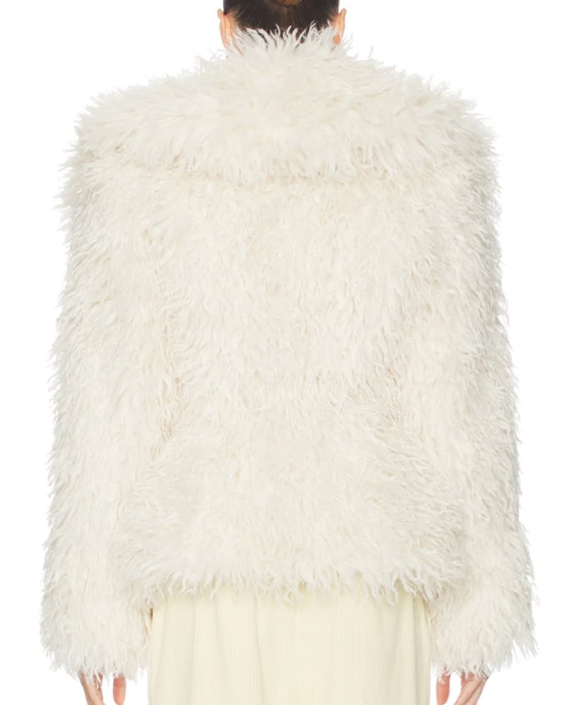 Dramatic Collar Faux Shearling Jacket  - Image 2