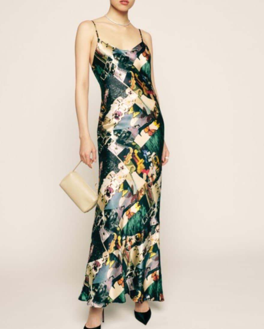 reformation printed silk dress  - Image 1